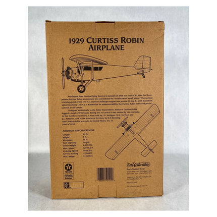 Vintage ERTL Wings of Texaco 1929 Curtiss Robin Diecast Airplane Bank w/ OG Box