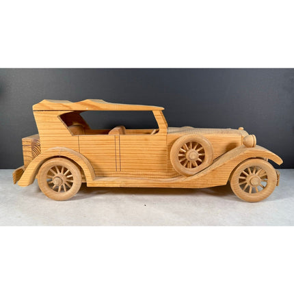 Handmade 1930s Packard Wooden Model Car 17" Custom Built Kaye's Toy Shop Working
