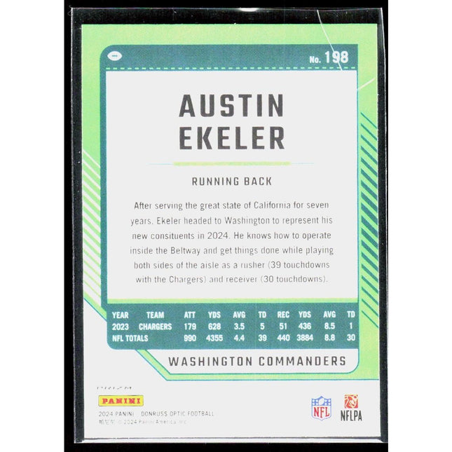 Austin Ekeler 2024 Donruss Optic Flex #198 Washington Commanders