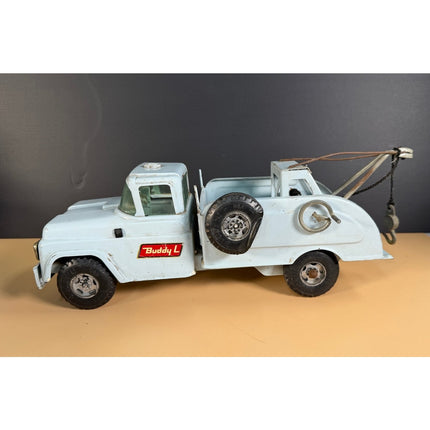 Vintage Buddy L Baby Blue Tow Truck 15" Toy Wrecker Collectible