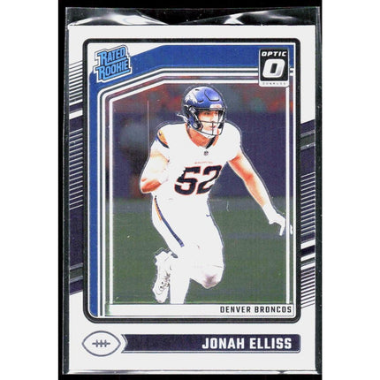 Jonah Elliss 2024 Donruss Optic #257 Rookie Card Denver Broncos