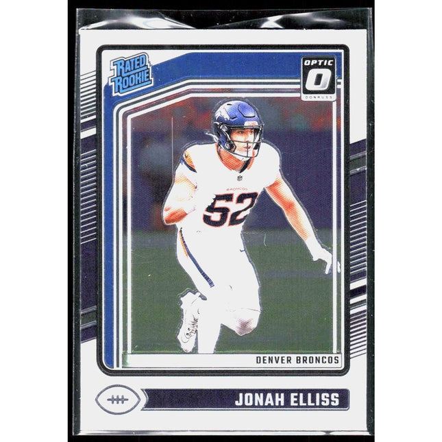 Jonah Elliss 2024 Donruss Optic #257 Rookie Card Denver Broncos