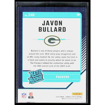 Javon Bullard 2024 Donruss Optic #246 RC Green Bay Packers