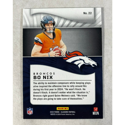 2024 Panini Illusions Bo Nix #22 Trophy Collection Mirrored 433/499 RC Broncos