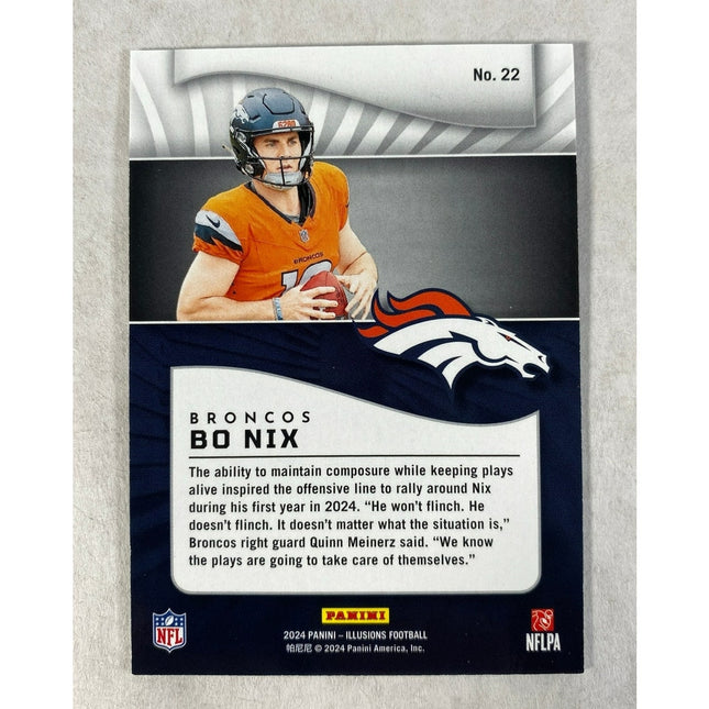 2024 Panini Illusions Bo Nix #22 Trophy Collection Mirrored 433/499 RC Broncos