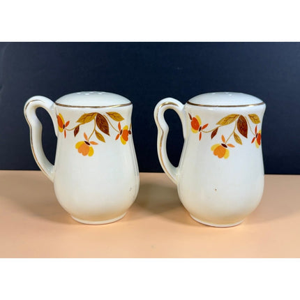 Hall's Autumn Leaf Salt & Pepper Shakers 4.5" Vintage Kitchenware Set