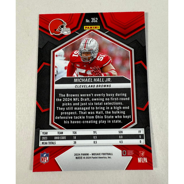 2024 Panini Mosaic Michael Hall Jr. RC #352 Rookie Card Cleveland Browns