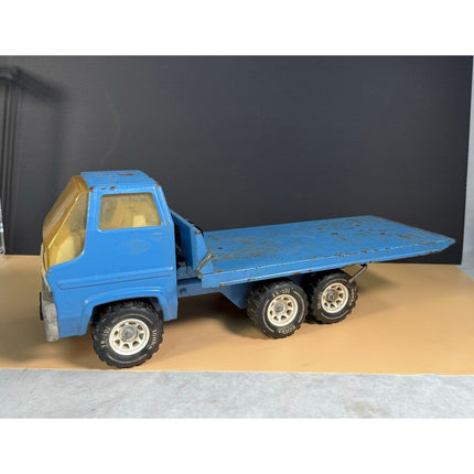 Tonka Tow Hoist Ramp Blue Truck 17.75" Vintage Pressed Steel Toy Truck