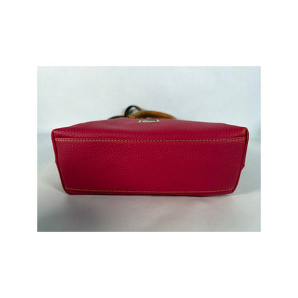 Dooney & Bourke Pebble Grain Geena Satchel Hot Pink Leather Handbag Purse MSRP $348