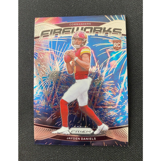Jayden Daniels 2024 Prizm 24 Commanders Fireworks