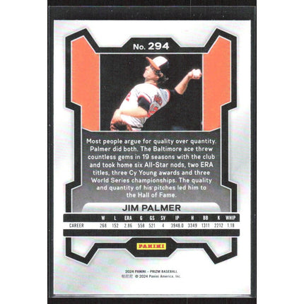 Jim Palmer 2024 Panini Prizm #294 Baltimore Orioles