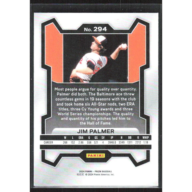 Jim Palmer 2024 Panini Prizm #294 Baltimore Orioles