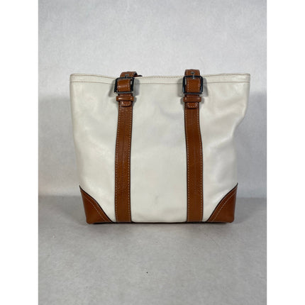 Coach Hampton Leather Bucket Tote Shoulder Bag F11201 Off White/Tan MSRP $398