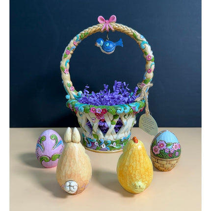 Jim Shore Heartwood Creek Basketful of Surprises 4031691 with Box