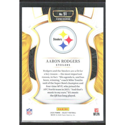 Aaron Rodgers 2025 Panini Select #51 Pittsburgh Steelers