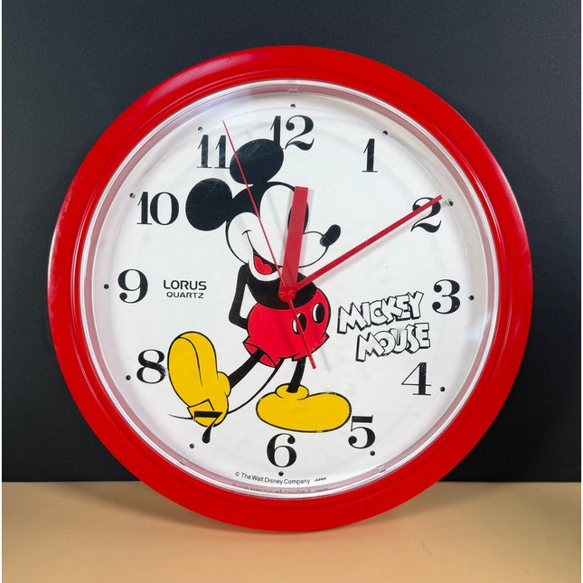 Lorus Quartz Disney Mickey Mouse Red Wall Clock Working
