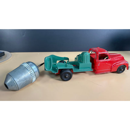 1950s Hubley #3 Kiddie Toy Cement Mixer Truck Diecast Red Green
