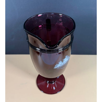 Fenton 2008 Amethyst Mary Gregory Golf Vase Hand Painted Sample OOAK