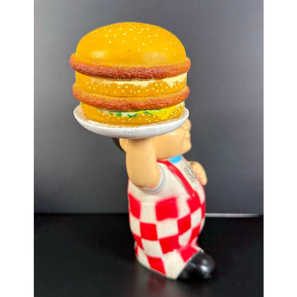 Elby’s Big Boy 9" Plastic Hamburger Bank Vintage Collectible