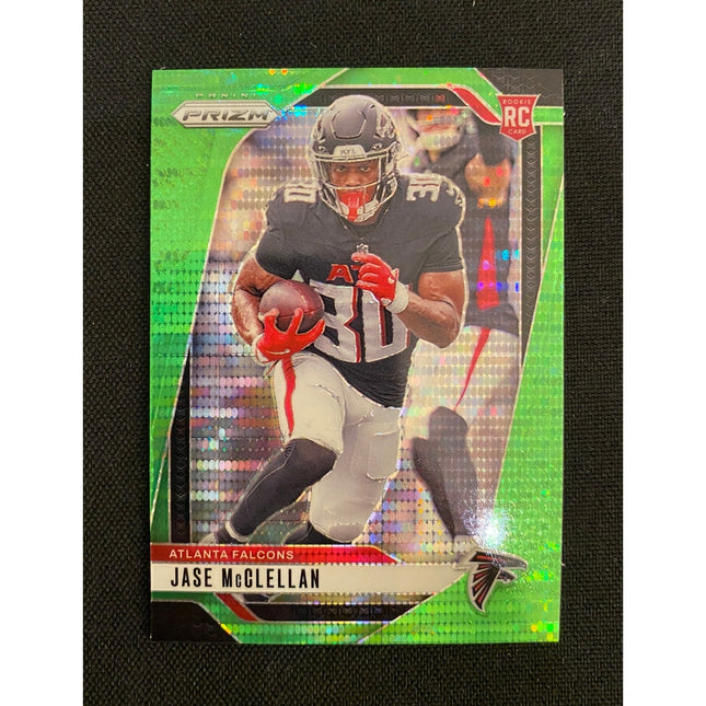 Jase McClellan 2024 Prizm 342 Falcons Green Neon Pulsar