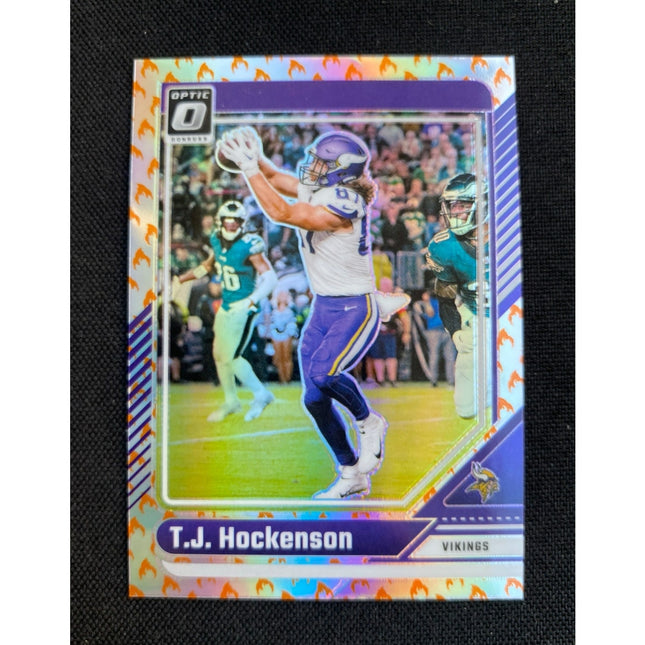 2024 Panini Donruss Optic T.J. Hockenson #131 Fire Insert Vikings