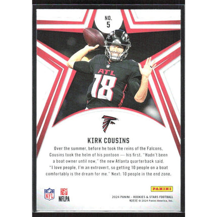 Kirk Cousins 2024 Panini Rookies & Stars Longevity #5 Atlanta Falcons