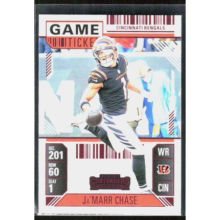 Ja'Marr Chase 2024 Panini Contenders Game Ticket Red #21 Cincinnati Bengals