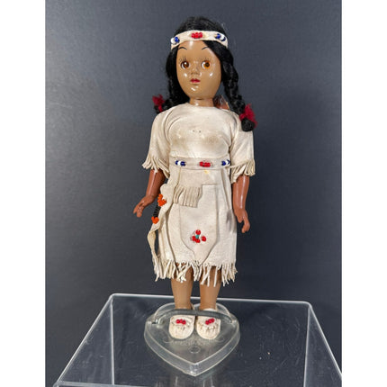 Knickerbocker 7” American Indian Doll Vintage Plush Figure Collectible