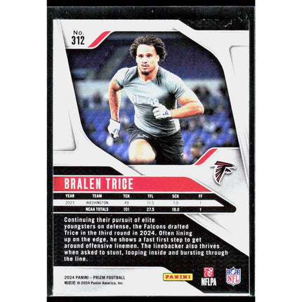 Bralen Trice 2024 Panini Prizm #312 RC Atlanta Falcons
