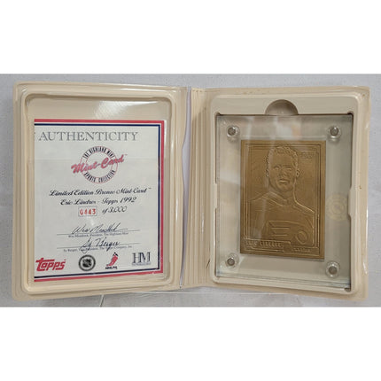 1992 Eric Lindros Highland Mint Limited Edition Bronze Card #0443/3000 w/ COA