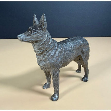 German Shepherd Pot Metal Figure 4" Vintage Dog Figurine Collectible