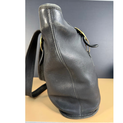 Coach Madison Satchel Bowling Bag Black Leather Handbag 022-1107