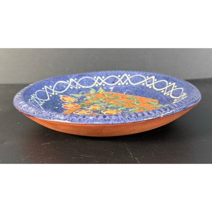 Redware Flower Dish Plate – Earthen Vessel Cincinnati Ohio – 1997