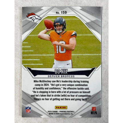 2024 Panini Phoenix Bo Nix Rookie Card #159 Denver Broncos