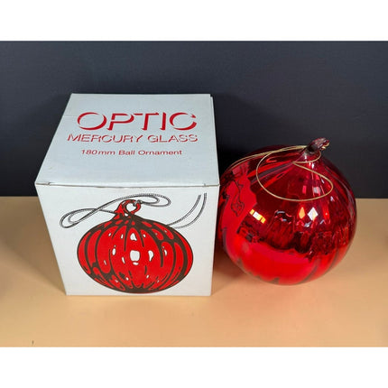 Optic Mercury Glass Red Ball Christmas Ornament 180mm