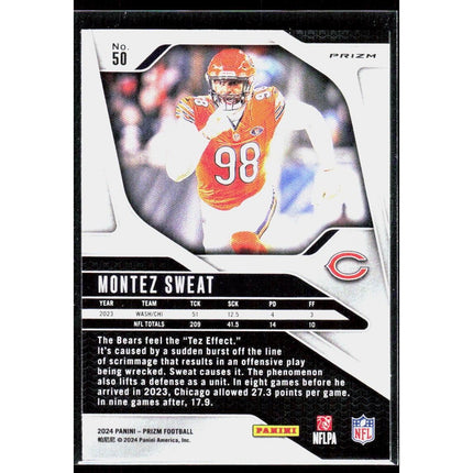 Montez Sweat 2024 Panini Prizm Silver #50 Chicago Bears