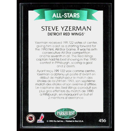 Steve Yzerman 1992-93 Parkhurst #456 Detroit Red Wings