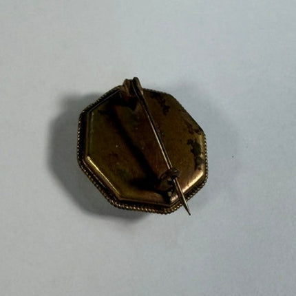 Vintage Italian Micro Mosaic Brooch 3" Made in Italy Pin