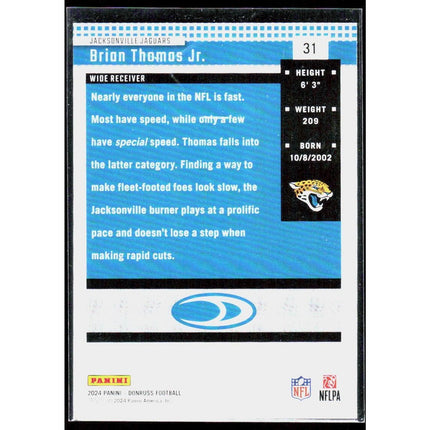 Brian Thomas Jr. 2024 Donruss Retro 2004 #31 Jacksonville Jaguars