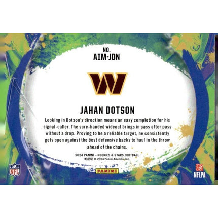 Jahan Dotson 2024 Panini Rookies & Stars Artistry in Motion #AIM-JDN Commanders