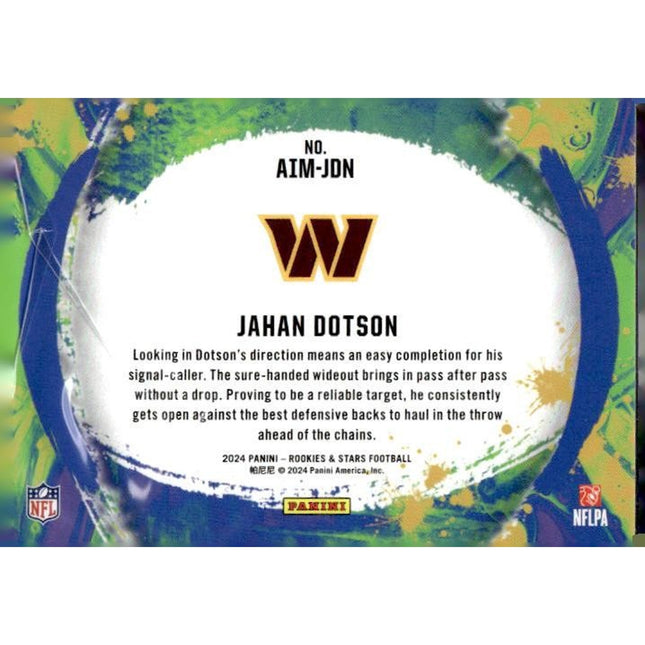 Jahan Dotson 2024 Panini Rookies & Stars Artistry in Motion #AIM-JDN Commanders