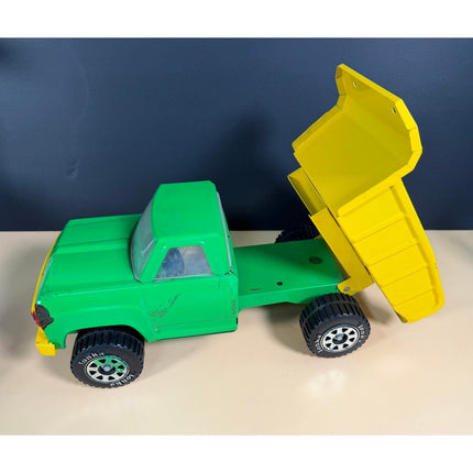 Vintage Tonka Pressed Steel Yellow & Green Dump Truck Toy Model