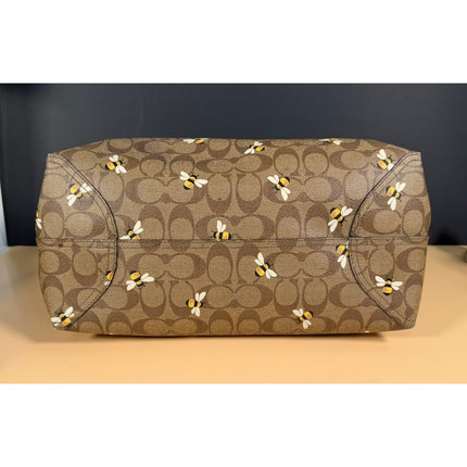 Coach City Tote Bee Signature Canvas Handbag A2296-C8590 Black Brown