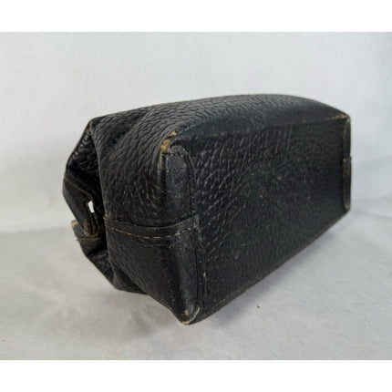 Vintage Lilly Black Pebbled Leather Doctor Bag Medical Travel Bag 13" Monogram