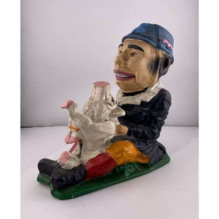 Reproduction Paddy and His Pig Cast Iron Mechanical Bank Working 6.5"