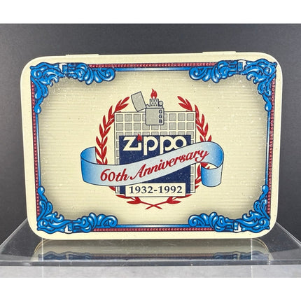 Zippo 1932–1992 60th Anniversary White Nickel / Midnight Chrome Lighter Unfired