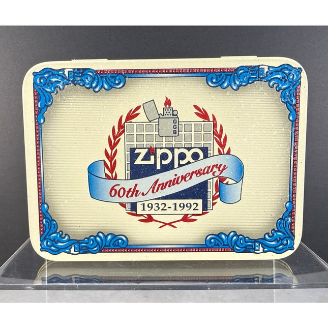 Zippo 1932–1992 60th Anniversary White Nickel / Midnight Chrome Lighter Unfired