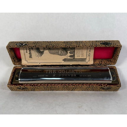 VTG M. Hohner “The Up to Date Goliath” Harmonica #453 w/ Original Box Germany