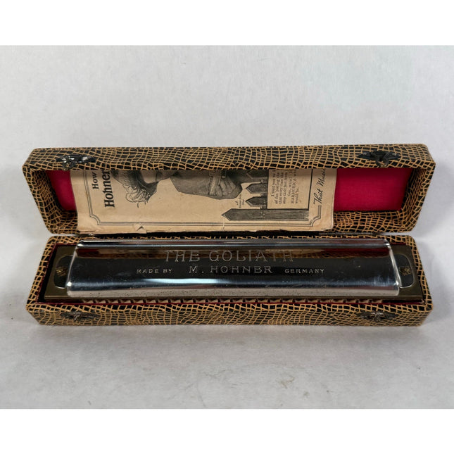 VTG M. Hohner “The Up to Date Goliath” Harmonica #453 w/ Original Box Germany