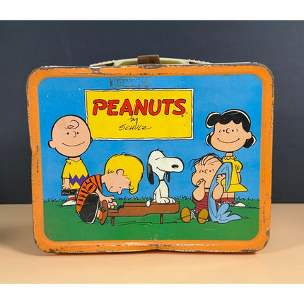 Vintage Peanuts Snoopy Metal Lunch Box Charles Schulz No Thermos